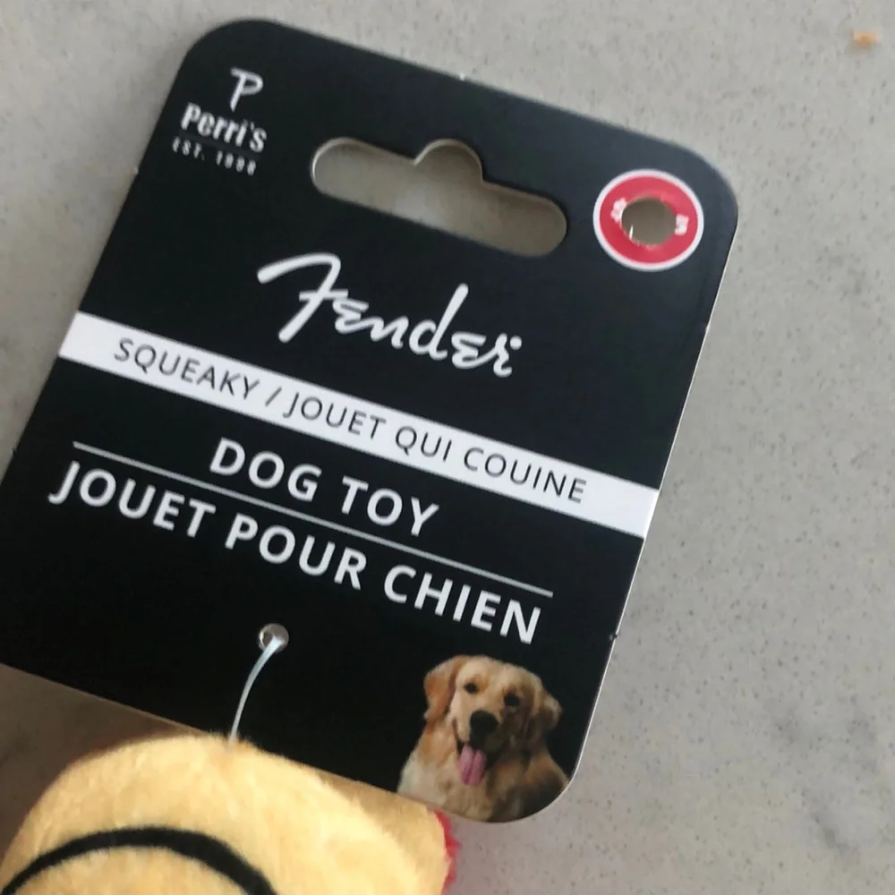Fender Red Plush Guitar Dog Chew Toy